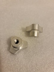 2 Sets of 2 Lobed Knob Female 3 Points, Hole 1/4-20 THD/ 1 1/8” O.D. Aluminum