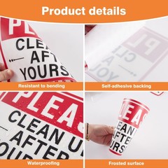 2PCS Be Considerate Clean up after Yourself Sign for Bathroom and Kitchenï¼ŒS…