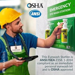 Portable Eye Wash Station OSHA Approved Wall-Mounted First Aid Eye Wash Kit NEW