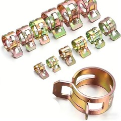 32Pcs Spring Hose Clamps Assortment Kit, 304 Stainless Steel & Copper Gold