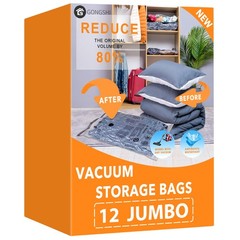 Vacuum Storage Bags Jumbo 12 x Jumbo,Plastic Packaging Bags,Space Saver Sealer