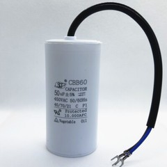 CBB60 30UF/35UF/40UF/45UF/50UF/60UF/70UF/80UF/100UF 450VAC 450V Capacitor (Wire)