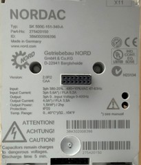 Nordac SK 500E-151-340-A Variable Frequency Drive 275420150