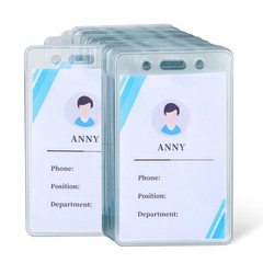 Amazon Basics Vertical Clear Plastic ID Badge 50 Count (Pack Of 1),