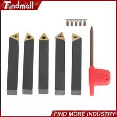 Findmall 5x 3/8″ Lathe Indexable Carbide Insert + Turning Tooling Bit Holder Set