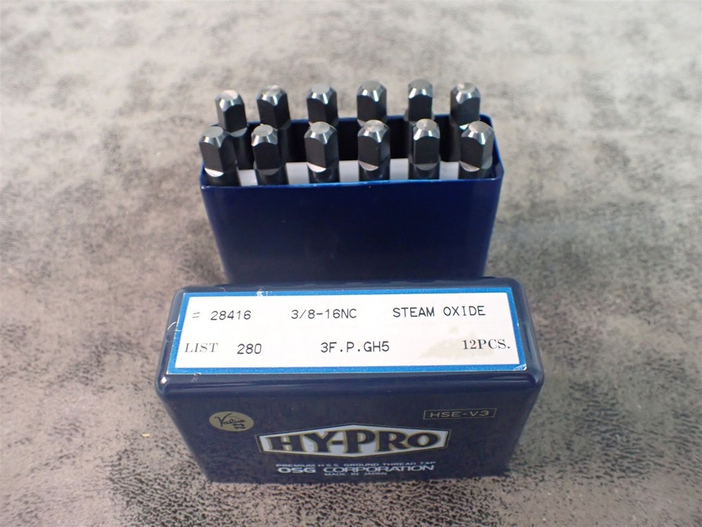 NEW OSG HY-PRO 28416 3/8″-16 NC H5 3 Flute Spiral Point Plug Tap 12 Pack (BN316)
