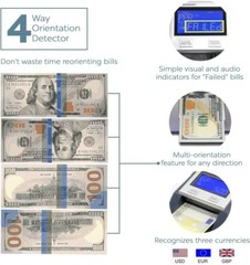 AccuBANKER D585 7-Point Multi Currency Counterfeit Bill Detector USD EUR GBP, CE