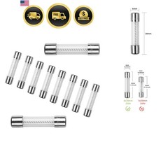 10Pcs T2.5AL250V 6x30mm 2.5A 250V Slow Blow Fuse T2.5AL Glass Slow-Acting 2.5…