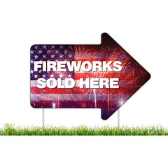 10-Pack Fireworks Sold Here Yard Sign, 2 sided, 22×16 Inches with Stakes