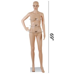 Female Mannequin 69” Full Body Dress Form w/ Detachable Torso, Arms and Legs