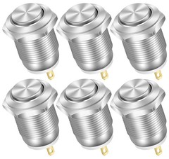 6pcs 12mm Momentary Push Button Switch 12V Waterproof Power Pushbutton Small …