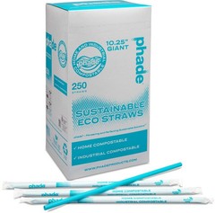 Phade Eco-Friendly 10.25 Giant Drinking Straws 250 Count – Sustainable Marine