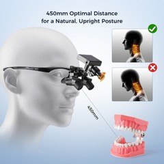 3.0X-6.0X Dental Medical Surgical Headband Binocular Loupes +LED Head Light