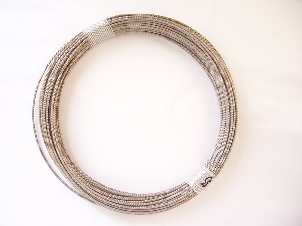 304 Stainless Steel Wire Rope Cable, 1/16″, 7×7, 100 ft coil