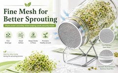 6 Pack Sprouting Jar Lids – 304 Stainless Steel Screen Filter Strainer Lid for
