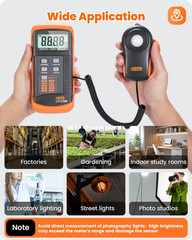 LX1330B Digital Illuminance Light Meter, 0-200,000 Measurement Range Lux Meter,