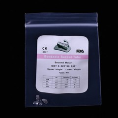 10XDental Bondable Buccal Tube 1st/2nd Molar Roth/MBT022 on 6/7 Non-Convertible