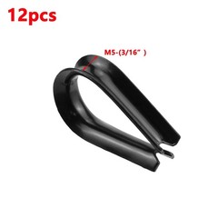 M5 Stainless Steel Thimble,Rope Thimble Rigging,Black,12Pcs