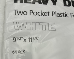 Lot of 18 JAM Paper Heavy Duty Plastic Two Pocket Folders White 9.5″ x 11-5/8″