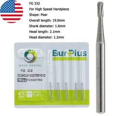 Wave Dental Carbide Burs FG 330 331 332 For High Speed Handpiece Pear Midwest