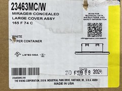 10 – Viking Concealed 23463 White Push on Large Cover Plate 165F (74C) for Fire