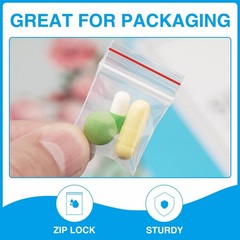 1×1 Inch Mini Resealable Plastic Bags 300PCS Small Zip Baggies Storage Pack
