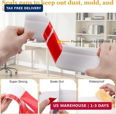 Self-Adhesive Flexible Baseboard Molding Trim – 40 Ft Vinyl Wall Base for Curved