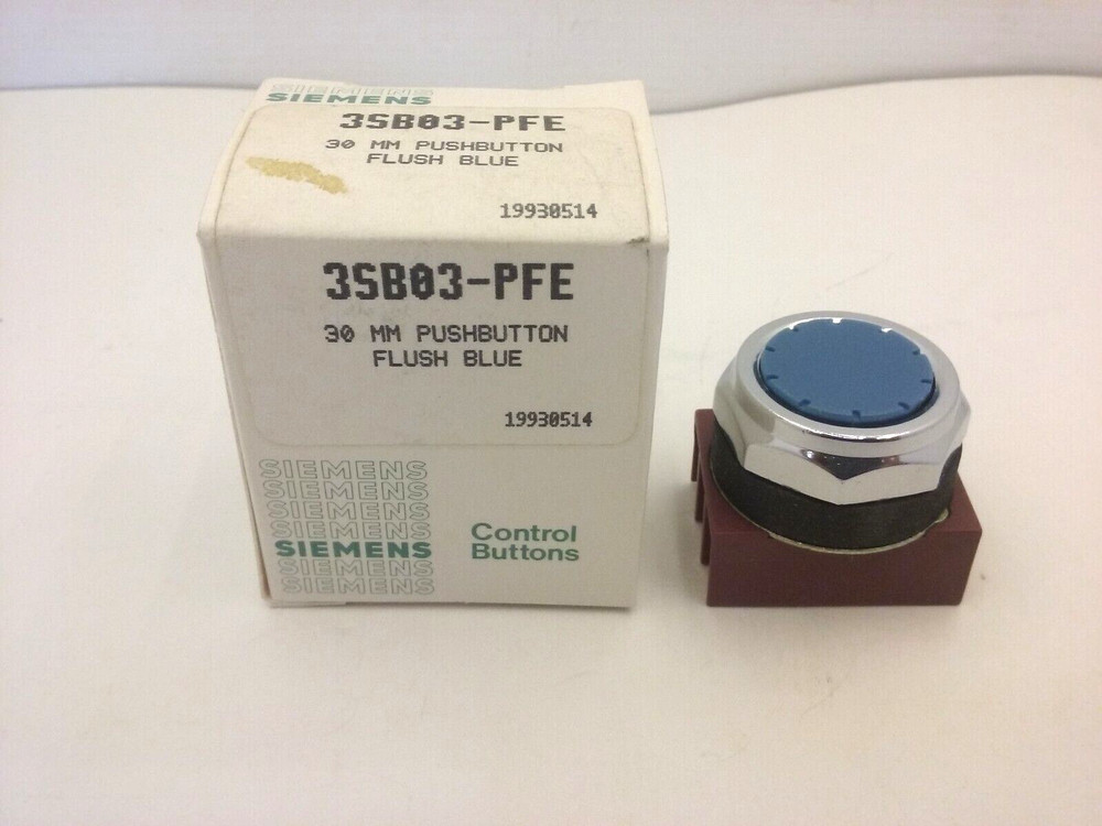 SIEMENS 3SB03-PFE PUSHBUTTON 30MM FLUSH BLUE NIB