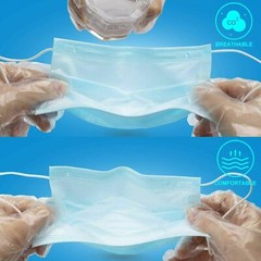 10/25/50/100/500/1000 3 Ply Disposable Face Mask MADE IN USA Non Medical