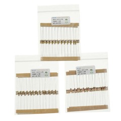 1000 Pcs 25 Values Resistor Kit 1 Ohm-1M Ohm with 5% 1/4W Carbon Film Resistors