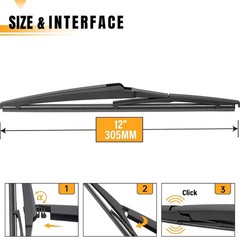 AUTOBOO 12 Inch Rear Wiper Blade Replacement for Toyota Rav4 2001-2023