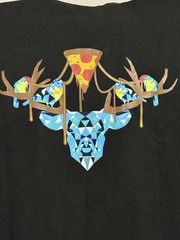 Mellow Mushroom Pizza Men’s Large Chef Coat Embroidered Long Sleeve Birds Art