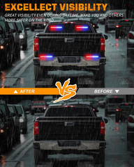 2 Pack 10.7 Inch Side Window Front/Rear Windshield Strobe Lights | 24 LED Warnin