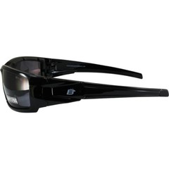Birdz Eyewear Osprey Foam Padded Motorcycle Sunglasses Black Frame Smoke Lens