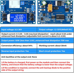 DC Adjustable Buck Converter,6.5-36V to 1.2V-32V 5A Adjustable Power Supply,5V