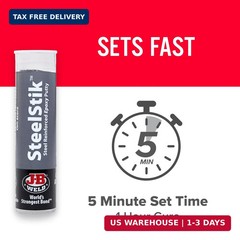 J-B Weld SteelStik, 1 Hour Cure, Steel Reinforced Epoxy Putty Stick – 2 Pack, Da