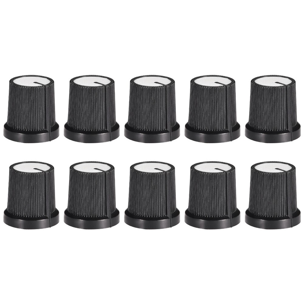 10Pcs 6mm Knob for Speaker Effect Pedal Amplifier Potentiometer Knob Black White