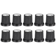 10Pcs 6mm Knob for Speaker Effect Pedal Amplifier Potentiometer Knob Black White