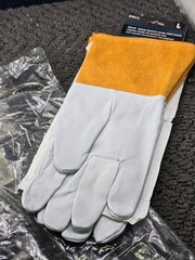 (6 Pairs) Ironcat 6141/L Leather Kidskin TIG Welding Gloves Gauntlet Cuff Large