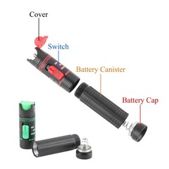 13PCS Fiber Optic Cable Test Kit VFL 15KM/30KM FTTH Red/Green Light with Adapter