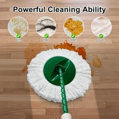 Reusable Mop Head Replacement for Libman Tornado Spin Thick 3 Pack, White
