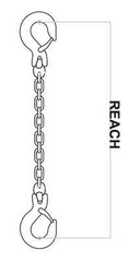 5/8 x 20′ Grade 100 Lifting Chain Sling 2-leg Spreader w/ Grab Hooks Master Link