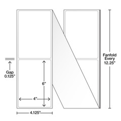 4000 Labels 4″ x 6″ Fanfold Thermal Transfer Labels White, 2000 Labels/Stack