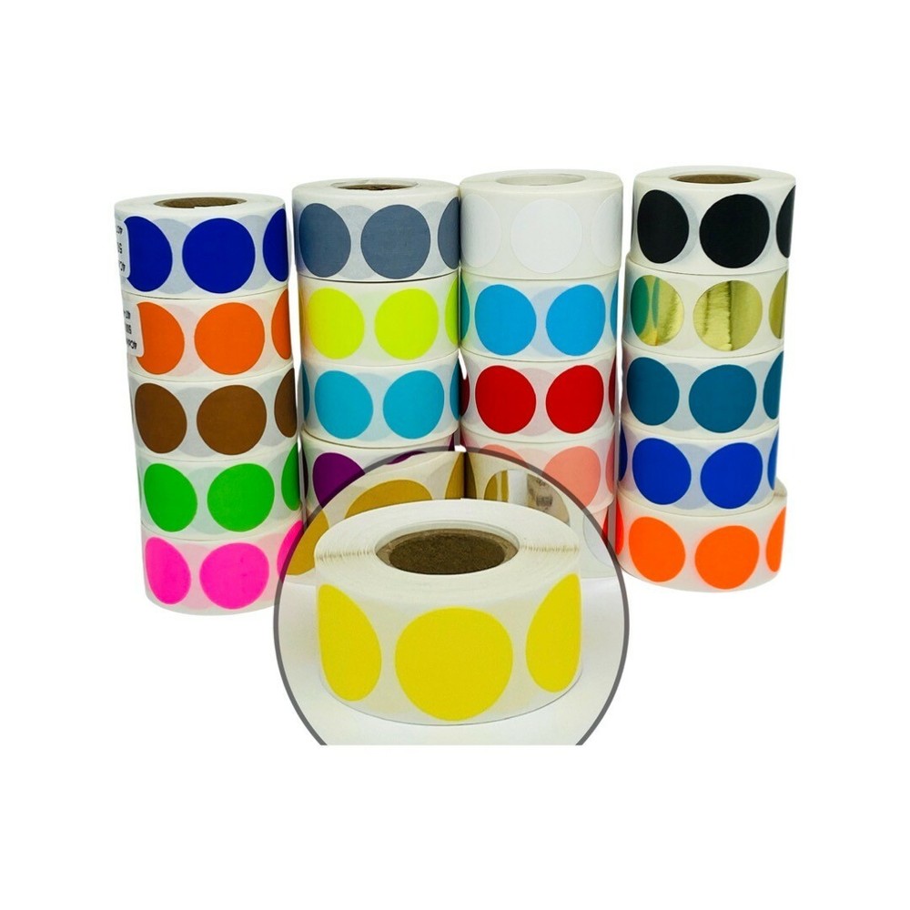 One Roll of 500 3″ Round YELLOW Color coded Inventory Dots Labels Stickers