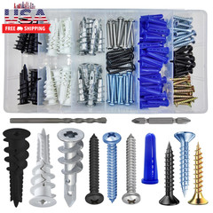 Self-Drilling Drywall Anchors Assortment Kit – 182 Pcs for Concrete, Drywall,She