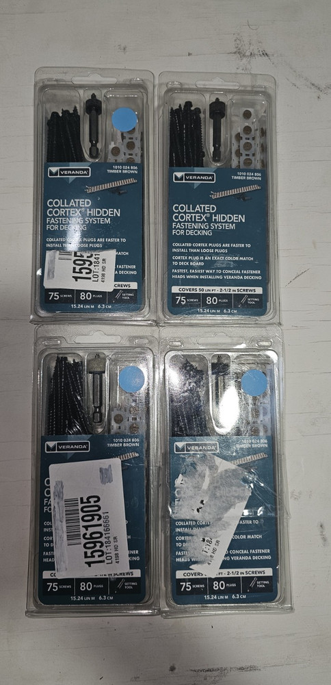 (4 pack)Veranda Collated Cortex Hidden Fastening Deck Screws 2-1/2″ Timber Brown