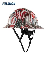 LANON Full Brim Hard Hat, OSHA Construction Work Approved, Charcoal Gray Design,
