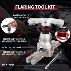Rogvoc Flaring Tool Kit For 1/4-3/4 Inch Hvac Copper Flare Tool Metric And