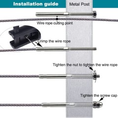 100 x T316 Stainless Steel Hand Swage Tensioner for 3/16” Cable Railing Systems