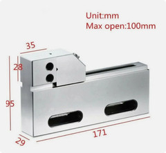 4″ Wire EDM Vise High Precision SUS440 Stainless Steel 100mm CNC Jaw Opening